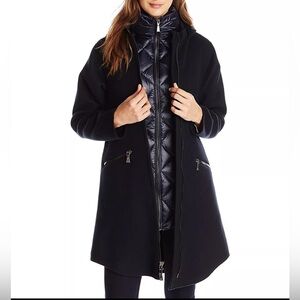 Dawn Levy Navy Wool Down Parker Coat with Puffer Vest - $998 NWT 🔥